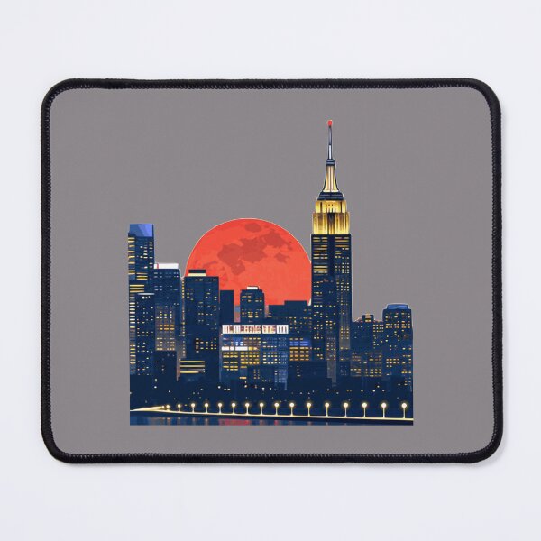 Item preview, New York City Skyline Blood Moon Empire State Building Night designed and sold by KungPowUnicorn.