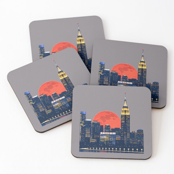 Item preview, New York City Skyline Blood Moon Empire State Building Night designed and sold by KungPowUnicorn.