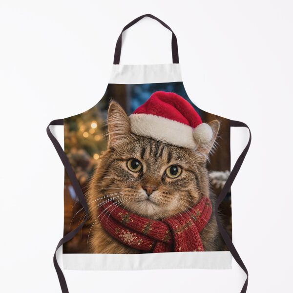 Item preview, cat head with a Santa hat and Christmas scarf designed and sold by karlosss.