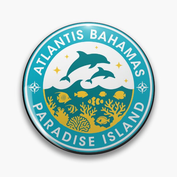 Item preview, Bahamas Paradise Island Atlantis Dolphin Tropical Vacation Badge designed and sold by teeperfect.
