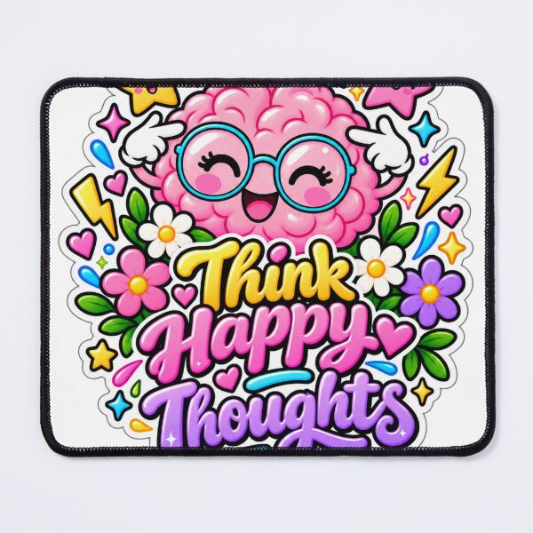 Item preview, Think Happy Thoughts Colorful Brain designed and sold by CodePaws Creations.