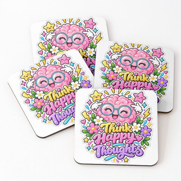 Item preview, Think Happy Thoughts Colorful Brain designed and sold by CodePaws Creations.