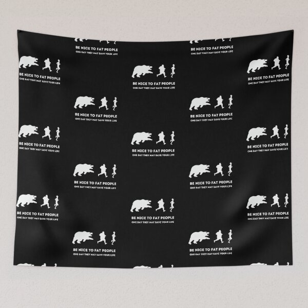 Item preview, Be Nice To Fat People Bear Attack Funny designed and sold by creativerooney.