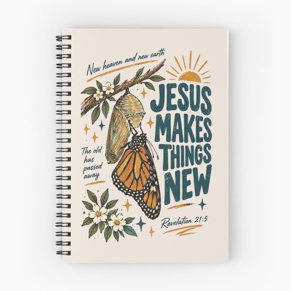 Item preview, esus Makes Things New, Revelation 21:5 Christian Quote, Butterfly Faith, Inspirational Scripture, Christian Hope and Renewal Gift designed and sold by Cchotlan.