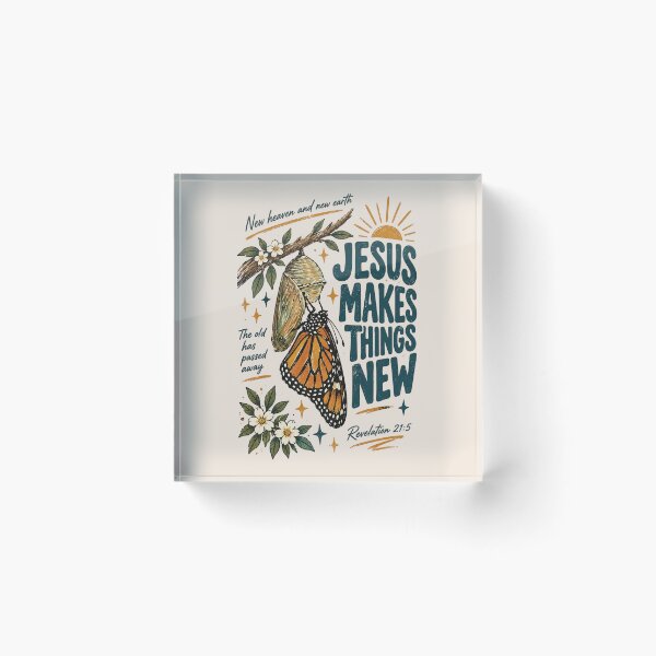 Item preview, esus Makes Things New, Revelation 21:5 Christian Quote, Butterfly Faith, Inspirational Scripture, Christian Hope and Renewal Gift designed and sold by Cchotlan.