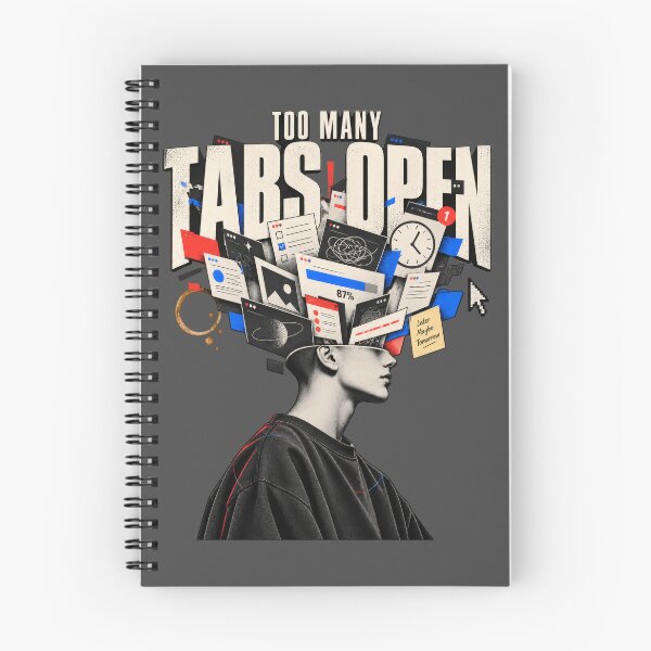 Item preview, Too Many Tabs Open Overthinking Mind designed and sold by Trendy-Artistry.