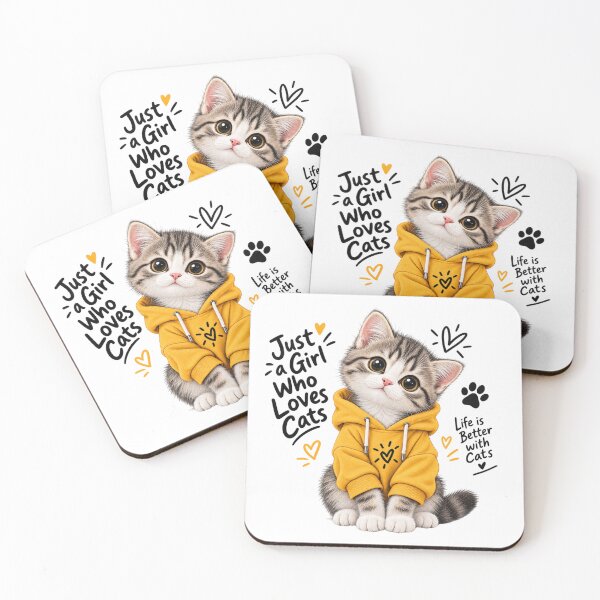 Item preview, Cute Cat Lover Hoodie – Just a Girl Who Loves Cats designed and sold by Cool Tee World .