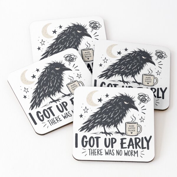 Item preview, I Got Up Early There Was No Worm, Funny Crow Quote, Sarcastic Raven Humor, Morning Person Joke, Bird Lover Gift designed and sold by Cchotlan.