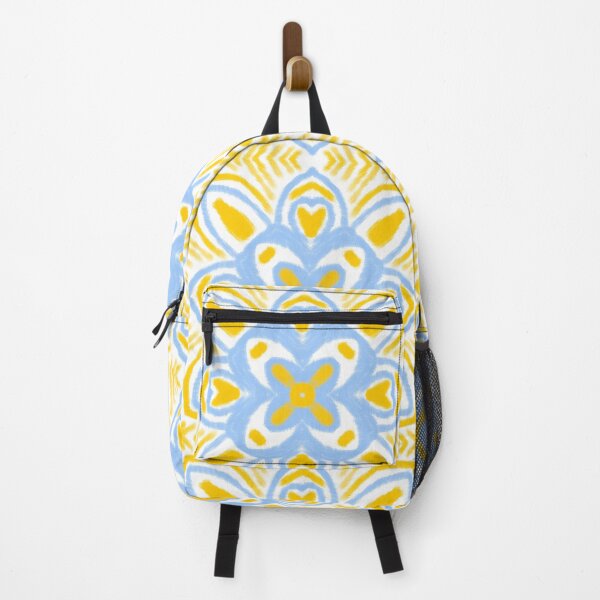Item preview, Blue and Yellow Floral Geometric Pattern – Hand Drawn Folk Art Design designed and sold by การออกแบบคิงซาคาอิ.