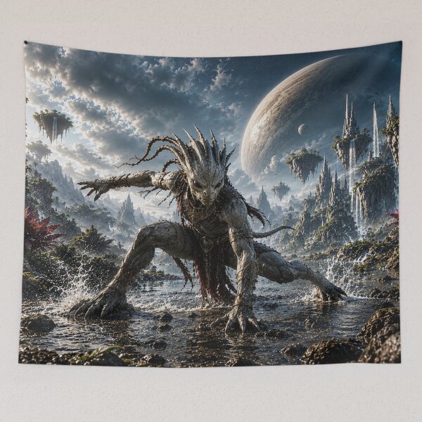 Item preview, Alien Warrior — Epic Cosmic Guardian in a Fantasy World designed and sold by ZYVARENNE.