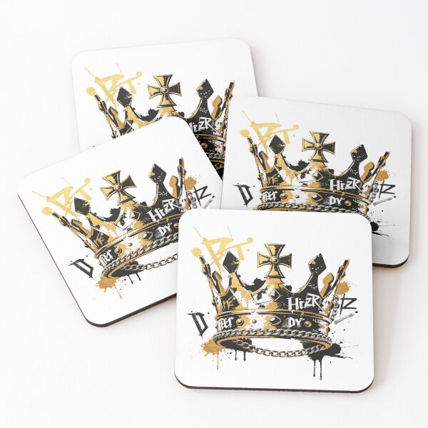 Item preview, Graffiti-style royal crown in gold and black with chains designed and sold by mixoubraw.