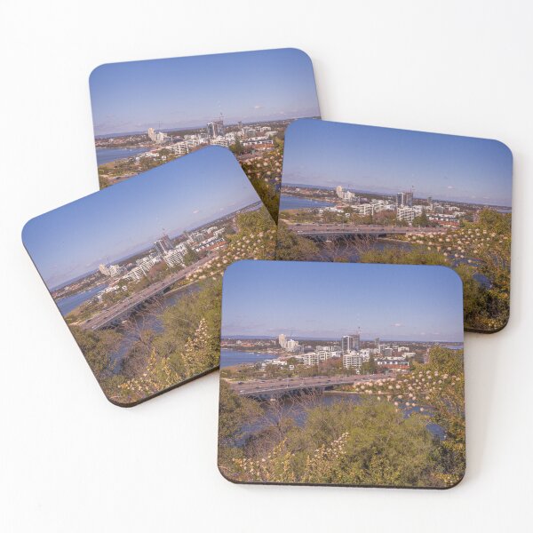 Item preview, South Perth Narrows Bridge Kings Park View - Urban River Vista - Fine Art Print designed and sold by MinzMarchStudio.