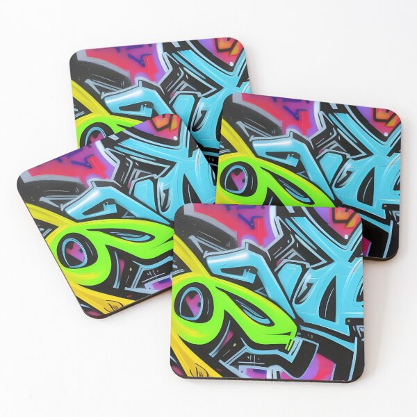 Item preview, Canary Yellow & Cyan Wildstyle - Electric Lime Street Mural | 083 designed and sold by City Graffix Design Co..