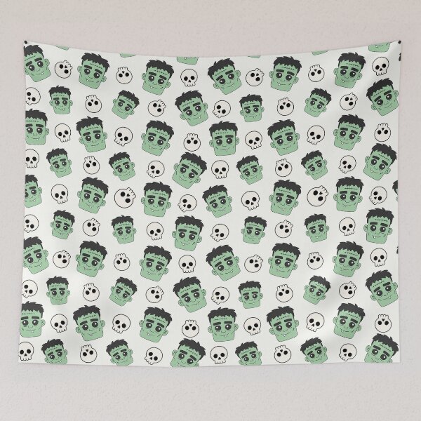Item preview, Cute Frankenstein And Skulls Halloween Seamless Pattern designed and sold by teeperfect.