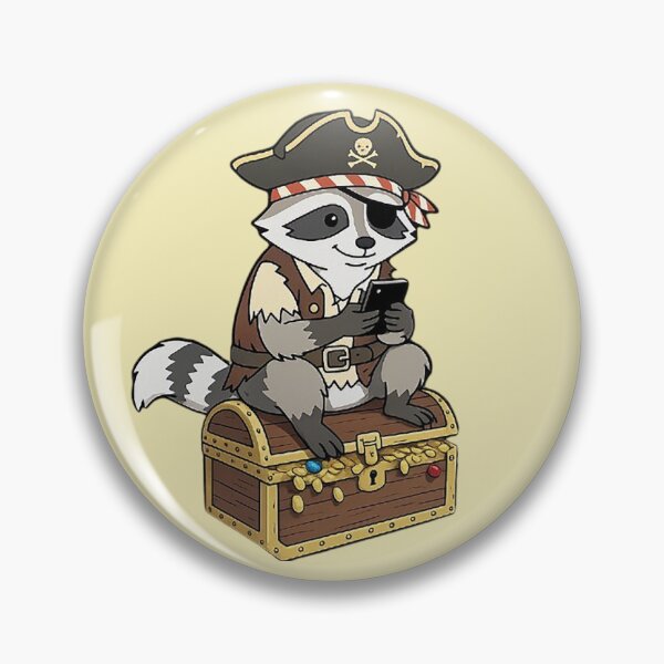 Item preview, Pirate Raccoon – Whimsical Treasure Chest Illustration designed and sold by Dogandesighn.