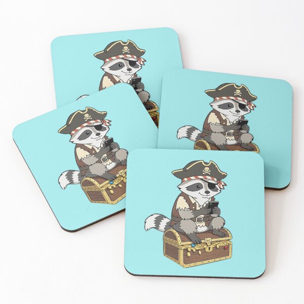 Item preview, Pirate Raccoon – Whimsical Treasure Chest Illustration designed and sold by Dogandesighn.