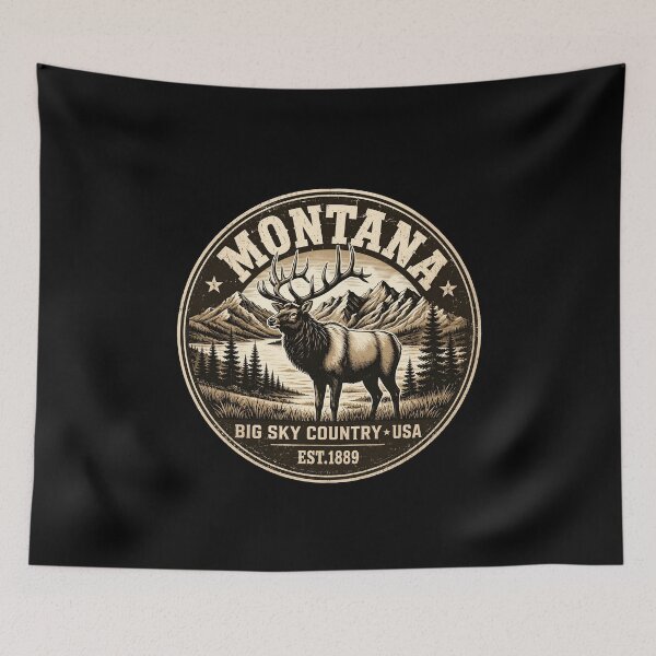 Item preview, Montana Rocky Mountains Elk Big Sky Country designed and sold by lorna-saway.