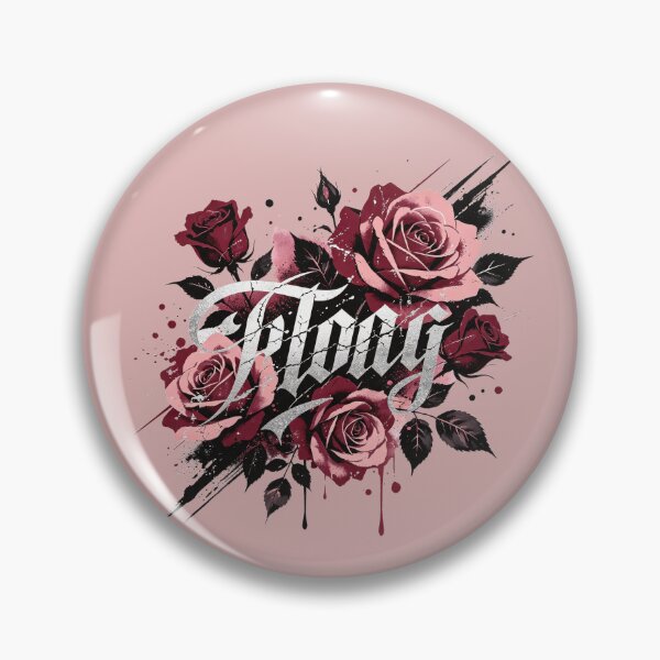 Item preview, Two-tone roses with silver "Flow" lettering and urban style designed and sold by mixoubraw.