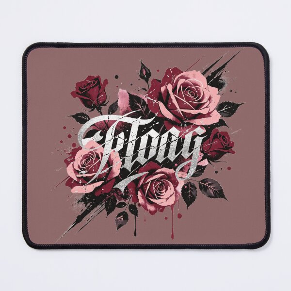 Item preview, Two-tone roses with silver "Flow" lettering and urban style designed and sold by mixoubraw.