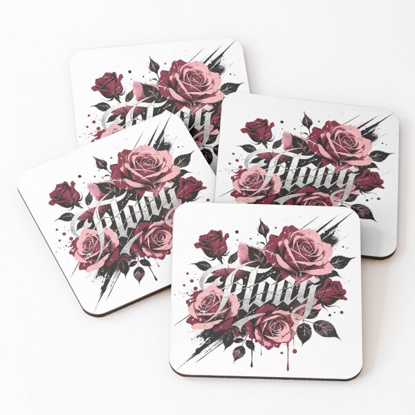 Item preview, Two-tone roses with silver "Flow" lettering and urban style designed and sold by mixoubraw.