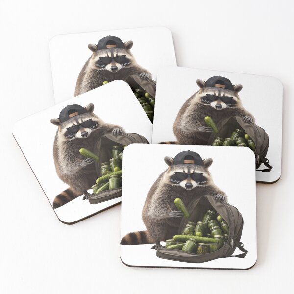 Item preview, Raccoon eating pickles designed and sold by zingbing.