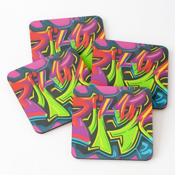 Item preview, Scarlet Red & Electric Lime Graffiti - Orchid Purple Street Mural | 085 designed and sold by City Graffix Design Co..