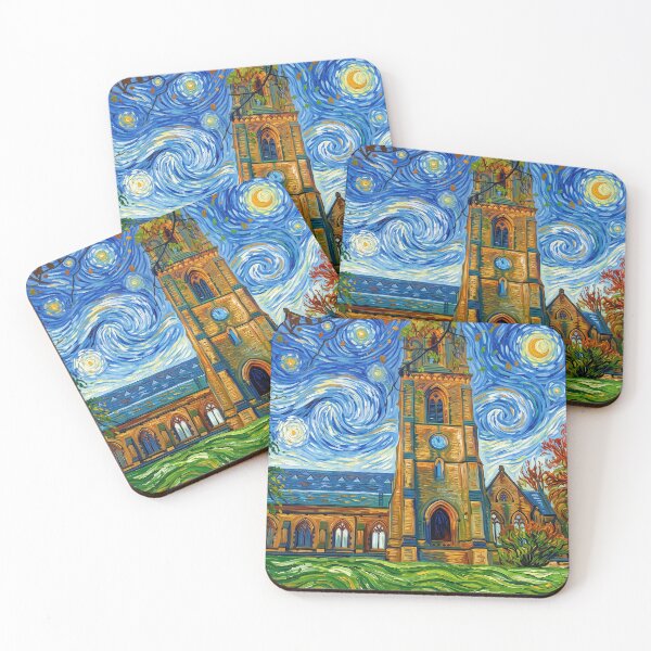 Item preview, Todmorden Unitarian Church in Van Gogh Starry Night Style designed and sold by ArtworkNorth.