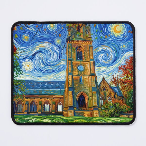 Item preview, Todmorden Unitarian Church in Van Gogh Starry Night Style designed and sold by ArtworkNorth.