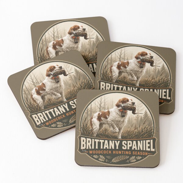 Item preview, Brittany Spaniel Woodcock Hunting Badge – Vintage Sporting Dog Emblem designed and sold by TammyHunterArt.