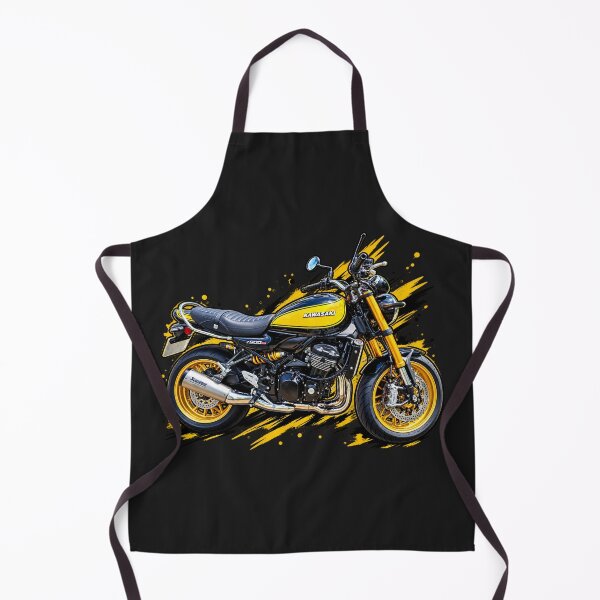 Item preview, Black Yellow Street Bike Motorcycle Rider Retro Style designed and sold by Tee-Shirt-Topia.