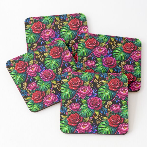 Item preview, Midnight Majesty: Gilded Roses & Monstera designed and sold by Graphinity-Studio.