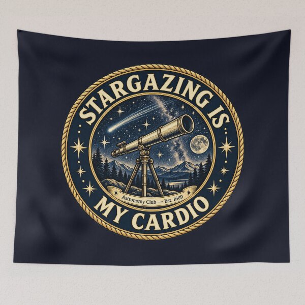 Item preview, Stargazing Is My Cardio Vintage Astronomy Humor designed and sold by CalmCapy Co.