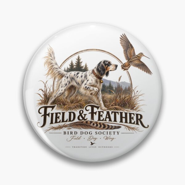 Item preview, Field & Feather Bird Dog Logo – English Setter Hunting Emblem, Upland Bird Design designed and sold by TammyHunterArt.