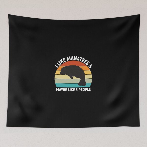 Item preview, I Like Manatees & Maybe Like 3 People Retro Sunset designed and sold by shabeltmkrassr.