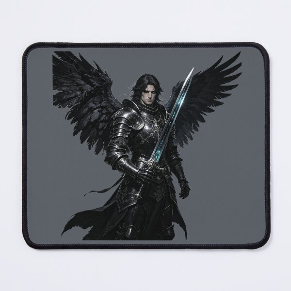 Item preview, Dark angel in steel armor with a luminous sword designed and sold by mixoubraw.