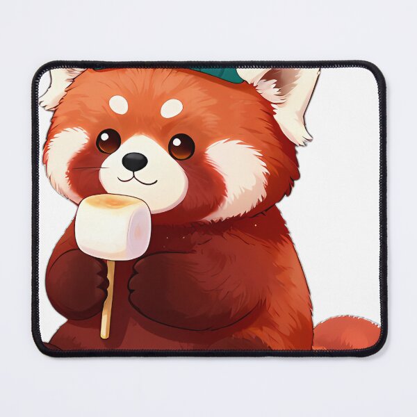 Item preview, Cute Red Panda with Toasted Marshmallow on Stick designed and sold by pumsquare.