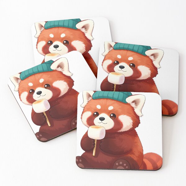 Item preview, Cute Red Panda with Toasted Marshmallow on Stick designed and sold by pumsquare.