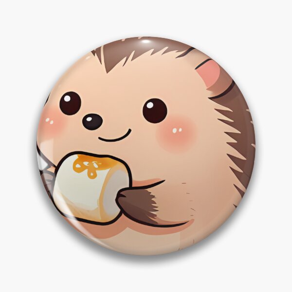 Item preview, Cute Hedgehog with Golden Marshmallow Skewer designed and sold by pumsquare.