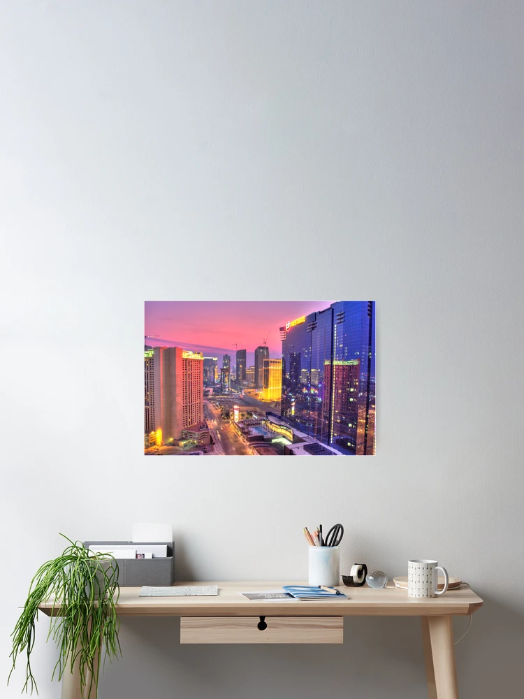 Thumbnail 2 of 3, Poster, VEGAS DUSK designed and sold by MIGHTY TEMPLE IMAGES.
