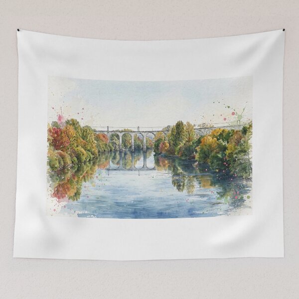Item preview, Autumn Viaduct in Watercolor designed and sold by Axokris.