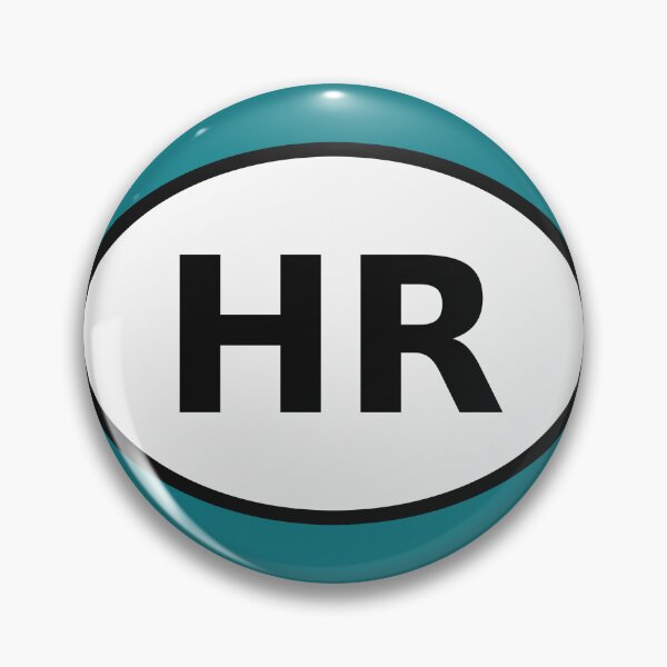 Item preview, Croatia HR International Oval Sticker · Minimalist European Travel Identity designed and sold by The Digital Compass.