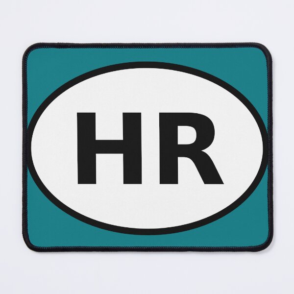Item preview, Croatia HR International Oval Sticker · Minimalist European Travel Identity designed and sold by The Digital Compass.