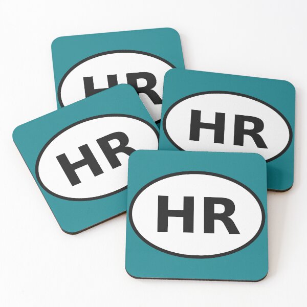 Item preview, Croatia HR International Oval Sticker · Minimalist European Travel Identity designed and sold by The Digital Compass.