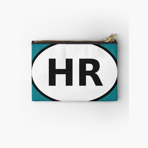 Item preview, Croatia HR International Oval Sticker · Minimalist European Travel Identity designed and sold by The Digital Compass.