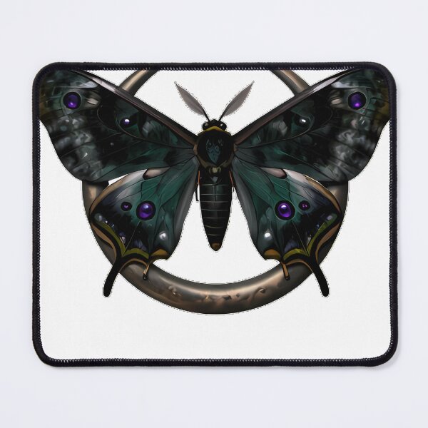 Item preview, Gothic Luna Moth Crescent Moon Mirror designed and sold by IllumeInk.
