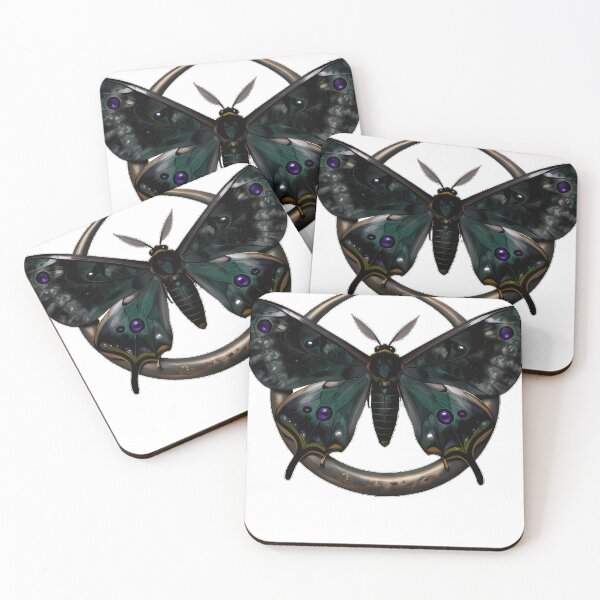 Item preview, Gothic Luna Moth Crescent Moon Mirror designed and sold by IllumeInk.
