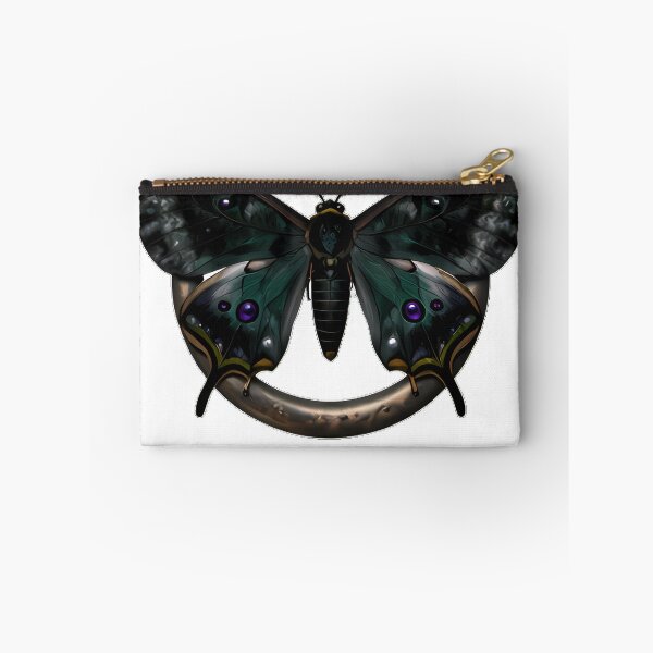 Item preview, Gothic Luna Moth Crescent Moon Mirror designed and sold by IllumeInk.
