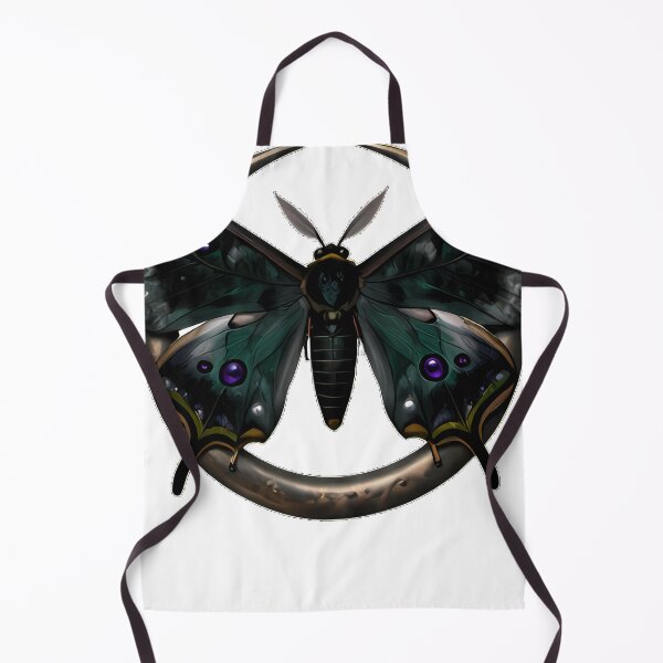 Item preview, Gothic Luna Moth Crescent Moon Mirror designed and sold by IllumeInk.