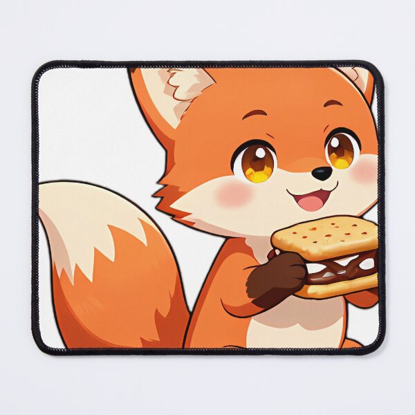 Item preview, Cute Red Fox with Melty Chocolate Smores designed and sold by pumsquare.
