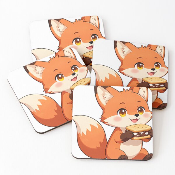 Item preview, Cute Red Fox with Melty Chocolate Smores designed and sold by pumsquare.